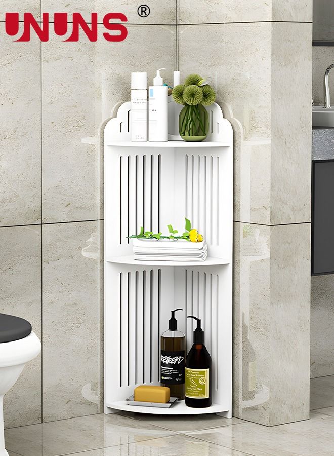 3 Tier Corner Shelf Rack,Toilet Paper Stand For Bathroom Organizer,Toilet Vanity Cabinet,Narrow Bath Sink Organizer,Towel Storage Shelf for Paper Holder,White