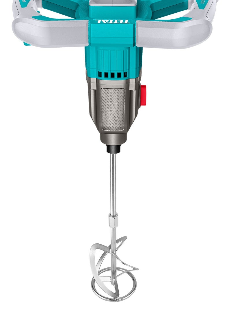 TOTAL 20V Cordless Material Mixer - Heavy-Duty Dual Mechanical Gear Paint, Mortar & Plaster Paddle Mixer (M14) with 2x 4.0Ah Batteries, 4A Fast Charger & Paddle - TMXLI20162 - Image 4