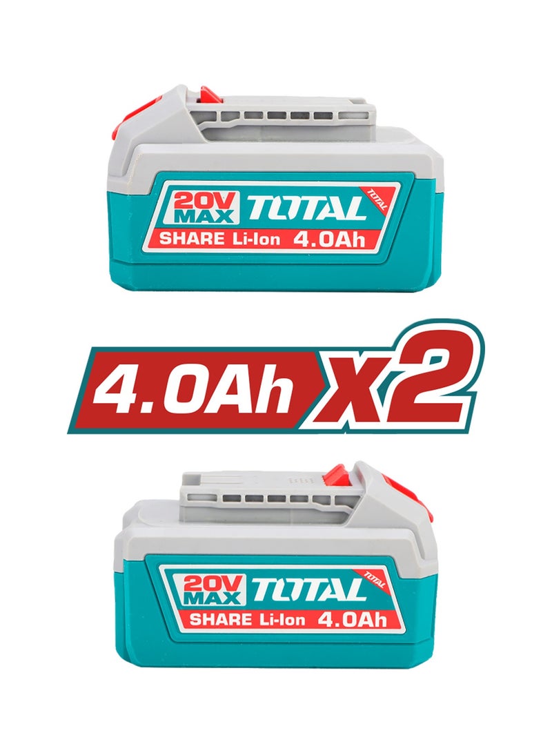 TOTAL 20V Cordless Material Mixer - Heavy-Duty Dual Mechanical Gear Paint, Mortar & Plaster Paddle Mixer (M14) with 2x 4.0Ah Batteries, 4A Fast Charger & Paddle - TMXLI20162 - Image 3