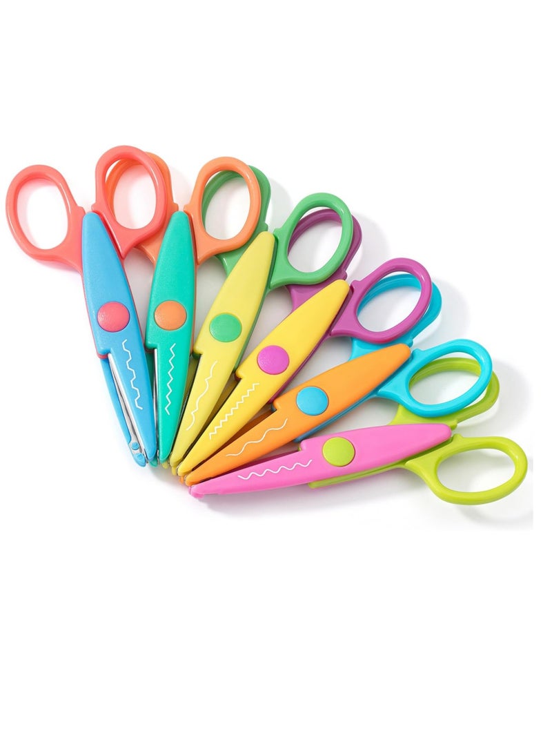 Craft Scissors Decorative Edge, 6 Pack, Craft Scissors, Zig Zag Scissors, Decorative Scissors, Scrapbooking Scissors, Fancy Scissors, Scissors for Crafting, Pattern Scissors, Design Scissors