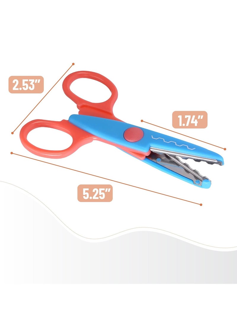 Craft Scissors Decorative Edge, 6 Pack, Craft Scissors, Zig Zag Scissors, Decorative Scissors, Scrapbooking Scissors, Fancy Scissors, Scissors for Crafting, Pattern Scissors, Design Scissors