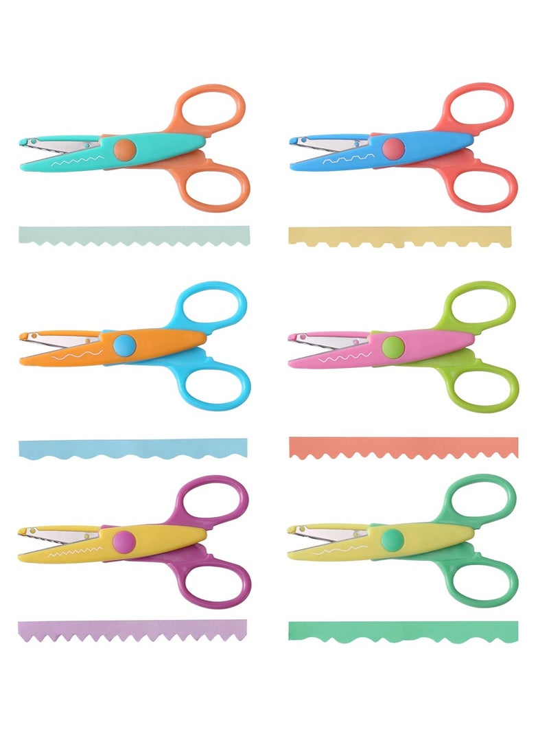 Craft Scissors Decorative Edge, 6 Pack, Craft Scissors, Zig Zag Scissors, Decorative Scissors, Scrapbooking Scissors, Fancy Scissors, Scissors for Crafting, Pattern Scissors, Design Scissors