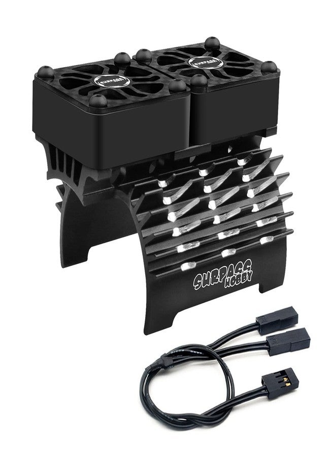 ARRAROWN Hobby Twin RC Car Motor Cooling Fans - Metal Cover Heatsink Fit for 1/8 1/7 RC Car 40mm 42mm Brushless Motors - Image 1