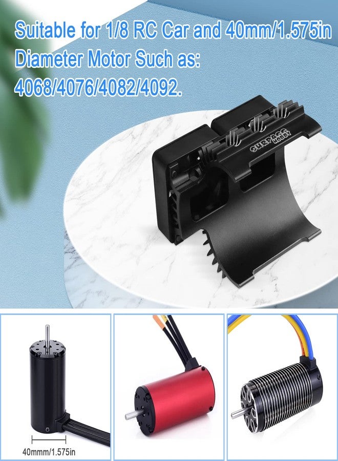 ARRAROWN Hobby Twin RC Car Motor Cooling Fans - Metal Cover Heatsink Fit for 1/8 1/7 RC Car 40mm 42mm Brushless Motors - Image 3