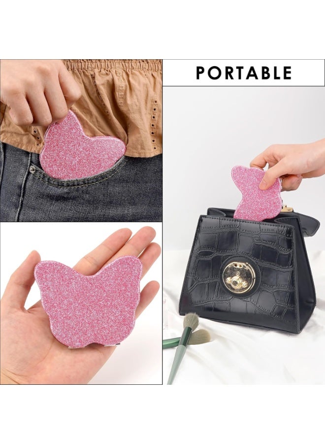 مرآة مدمجة مزدوجة الجانبين بتكبير، مرآة جيب صغيرة قابلة للطي، مرآة مكياج محمولة لليد أو الحقيبة أو السفر، مرآة تجميل مكتبية دوارة مثالية كهدية - Image 2