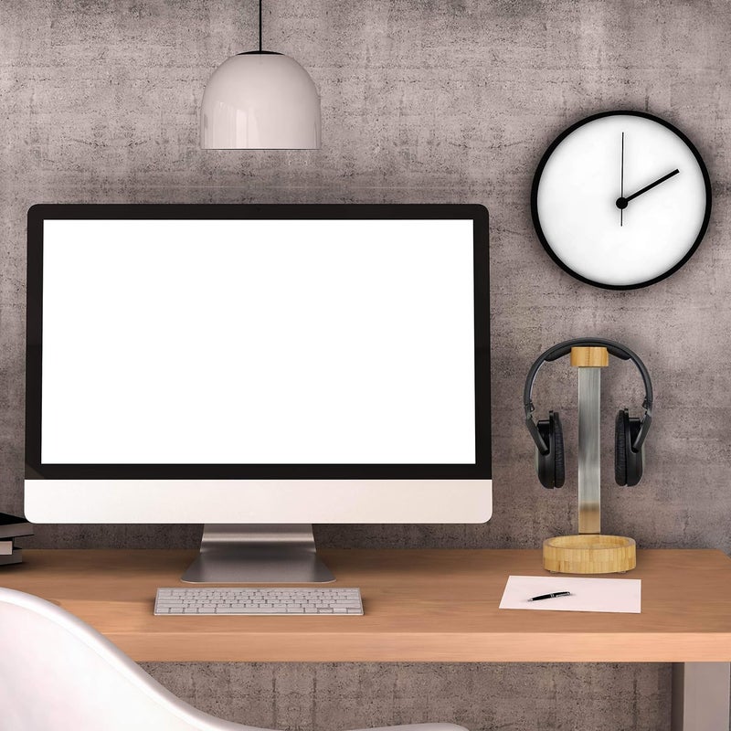 ريلاكس دايز حامل سماعات الرأس ، من الخيزران والمعدن، حامل، سماعات الرأس للأذن وخارج الأذن، صينية، تصميم أنيق، طبيعي، 80% خيزران 20% فولاذ مقاوم للصدأ، 29.6 × 12 × 15 سم - Image 4