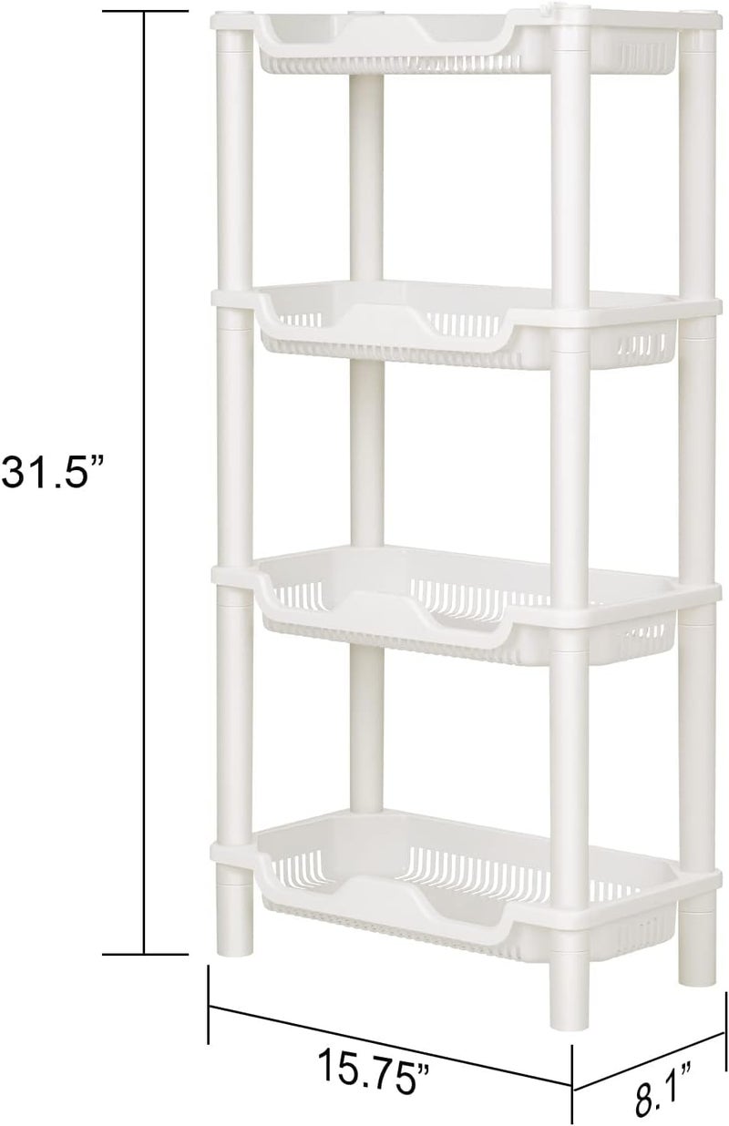 Ndola 4 Tier Shower Caddy Organizer Shelf Rustproof Height Adjustable Drain Design Easy Assembly 158 x 81 x 315 Inches White - Image 2