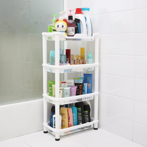 Ndola 4 Tier Shower Caddy Organizer Shelf Rustproof Height Adjustable Drain Design Easy Assembly 158 x 81 x 315 Inches White - Image 5
