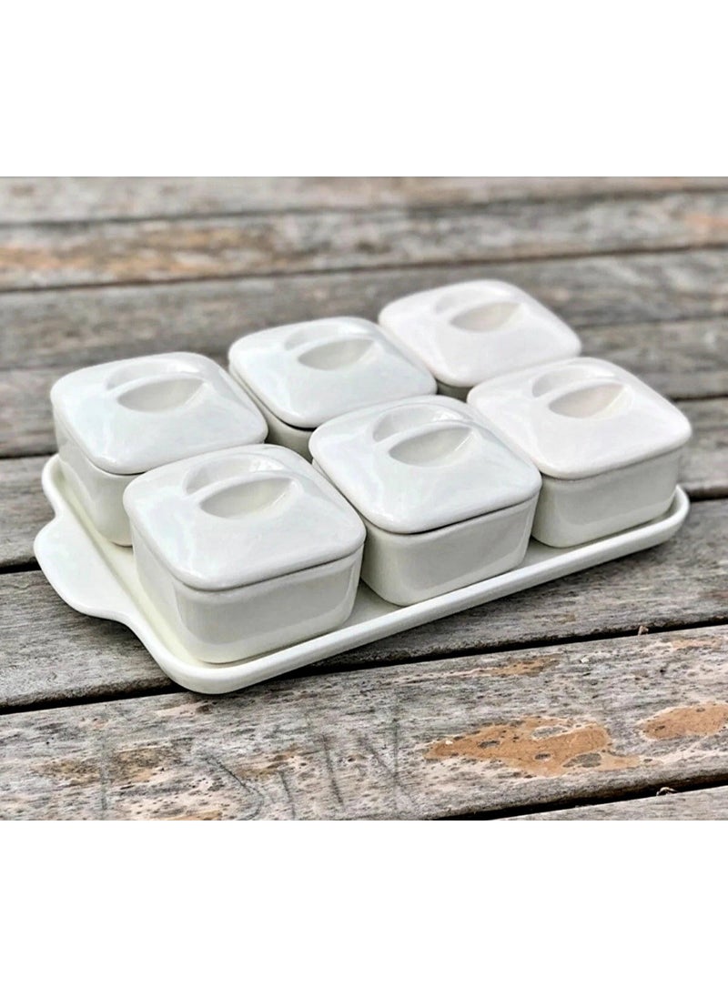 Kitchen Pembelia 6-Piece Luxury Presentation Breakfast Snack Bowl with Stand and Cover  - Image 1