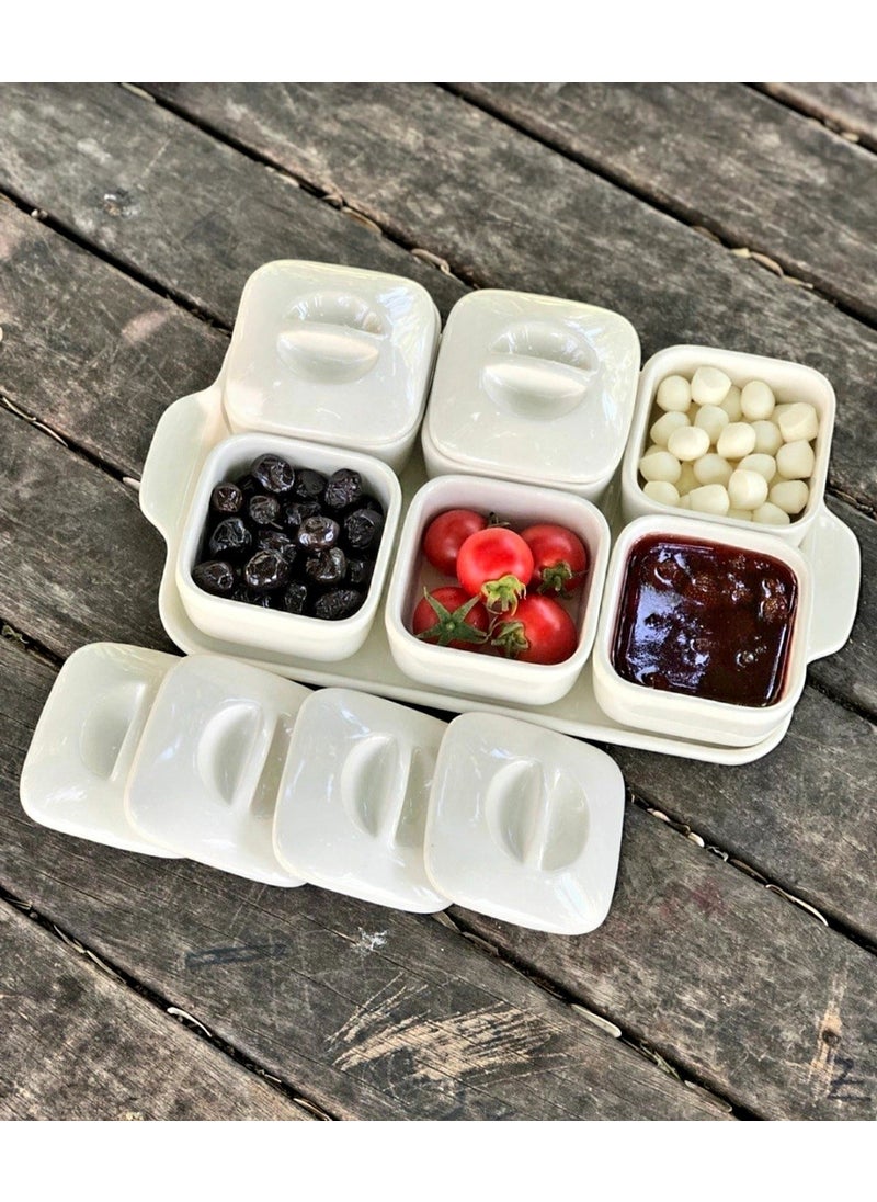 Kitchen Pembelia 6-Piece Luxury Presentation Breakfast Snack Bowl with Stand and Cover  - Image 2