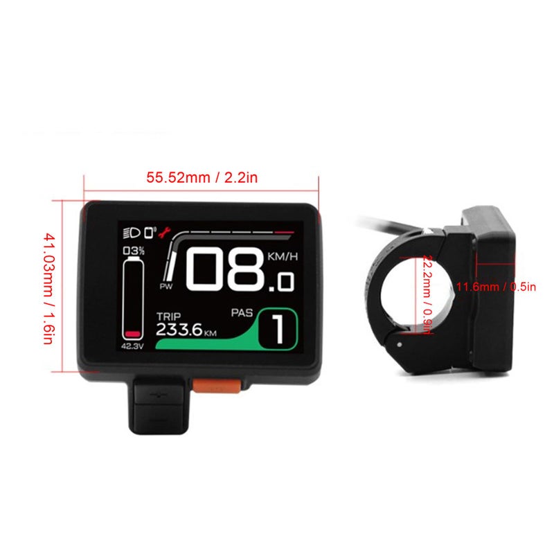 شاشة LCD ملونة مقاس 2 بوصة لمحرك الدراجة الكهربائية من النوع المتوسط مصنوعة من مادة ABS - Image 3