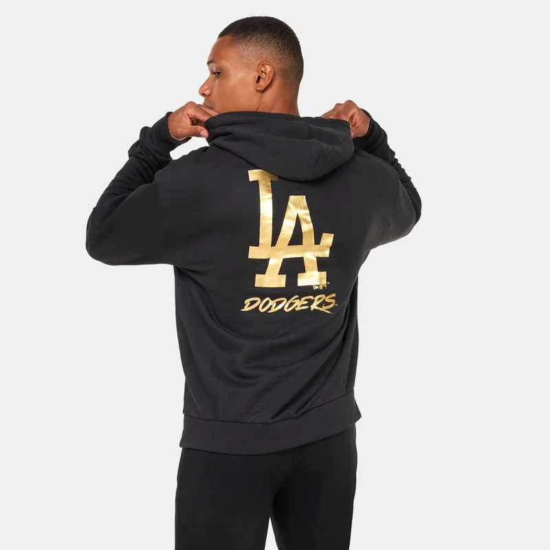 NEW ERA Black Los Angeles Dodgers Metallic Hoodie for Men | Best Price UAE