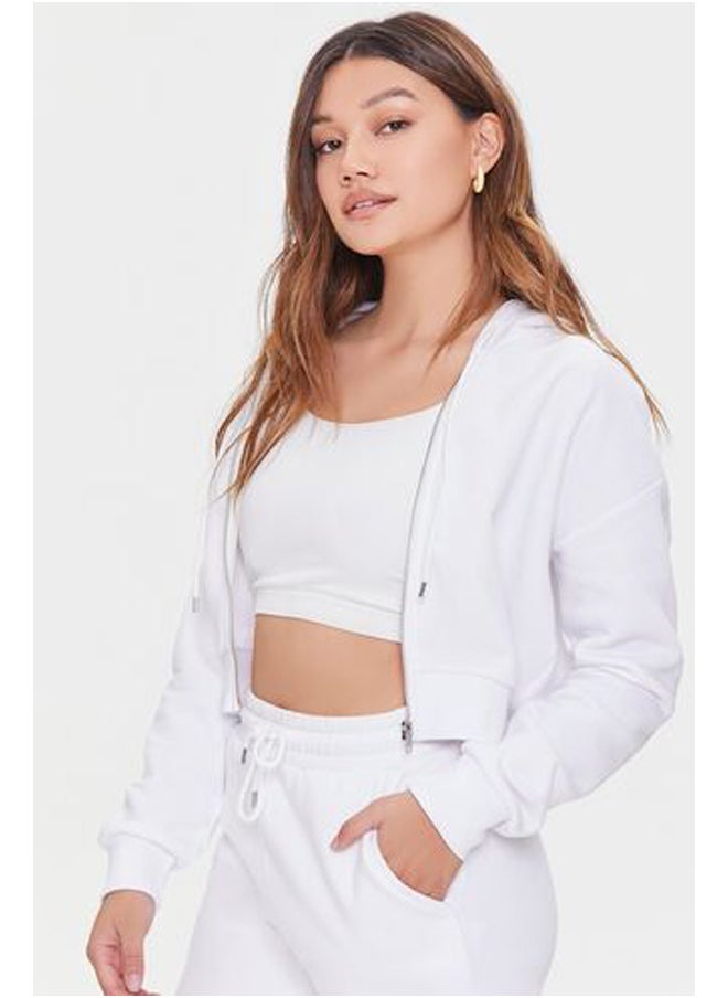 FOREVER 21 - Basic Fleece Zip-Up Hoodie - Image 1