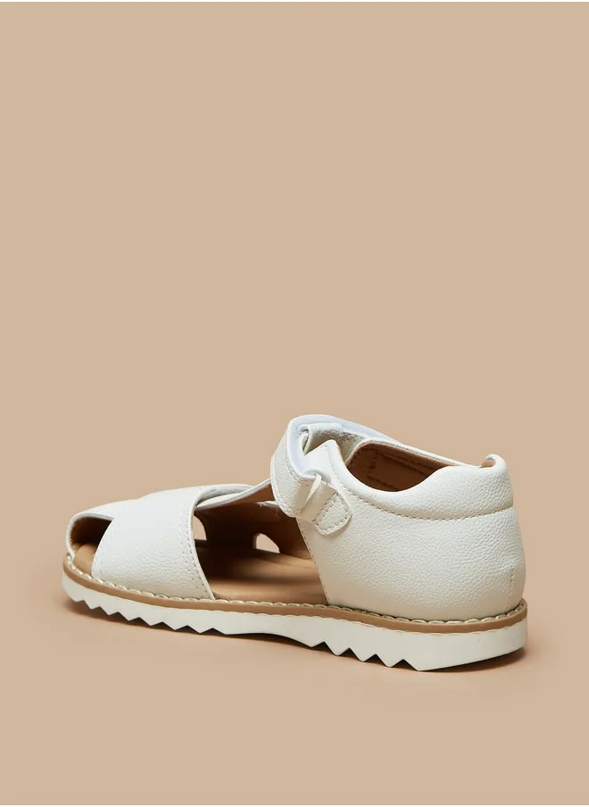جونيورز Boys Solid Sandals With Hook And Loop Closure