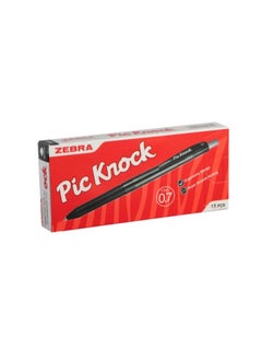 ZEBRA 12 Piece Pic Knock Ball Pen Black 0.7 mm  - Image 2