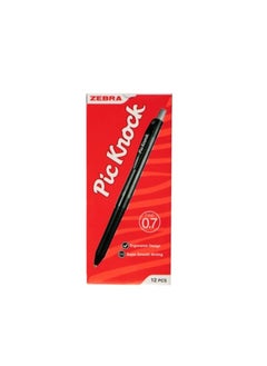 ZEBRA 12 Piece Pic Knock Ball Pen Black 0.7 mm  - Image 1