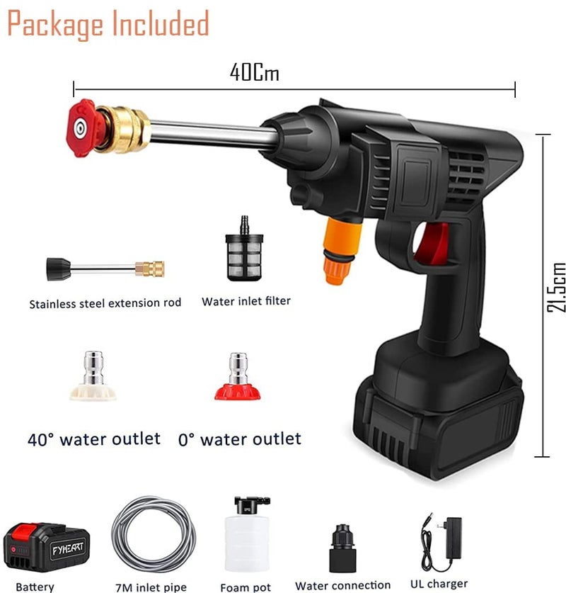 DR Mall Portable 48V Portable Pressure Washer Cordless Pressure Washer Gun Power Washer Gun Handheld Pressure Washer for Floors Cleaning Car Washer Gun - Image 2