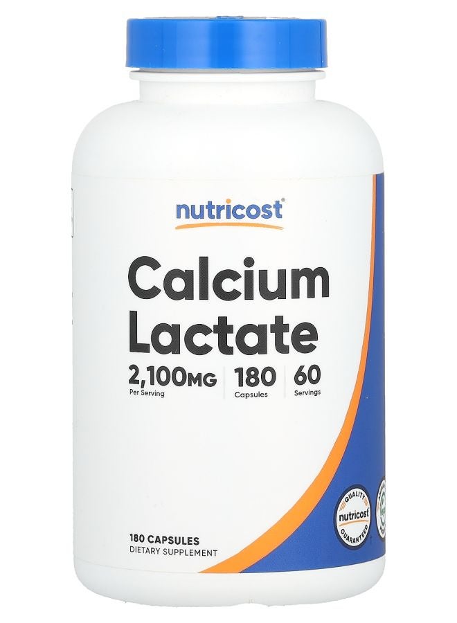 Nutricost Calcium Lactate 2100 mg  180 Capsules (700 mg per Capsule)