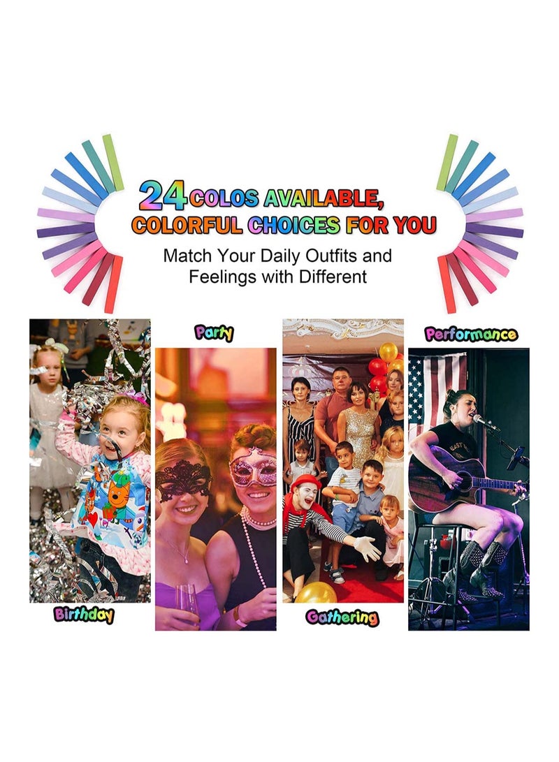 Zikra طباشير شعر صبغة مؤقتة قابلة للغسل آمنة للأطفال والمراهقين هدايا عيد ميلاد رائعة للبنات والأولاد 24 لون زاهي - Image 3