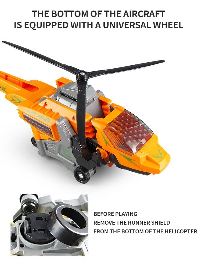 GROIC Transform Dinosaur Airplane Toy Army Helicopter Transformable Model Tyrannosaurus and Apache Helicopter with Lights and Sounds Gift for Kids Aged 3+ - Image 2