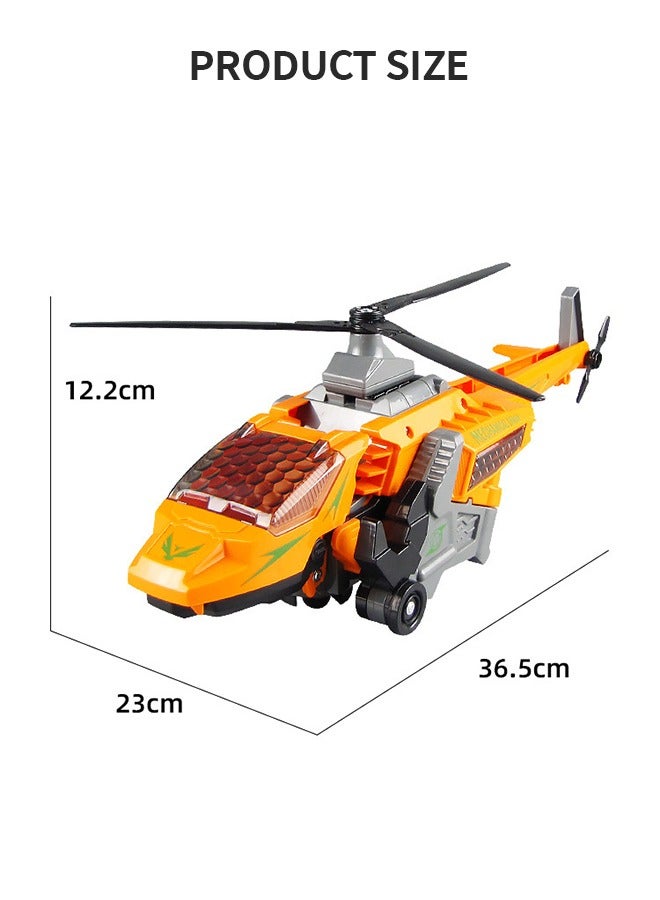 GROIC Transform Dinosaur Airplane Toy Army Helicopter Transformable Model Tyrannosaurus and Apache Helicopter with Lights and Sounds Gift for Kids Aged 3+ - Image 5