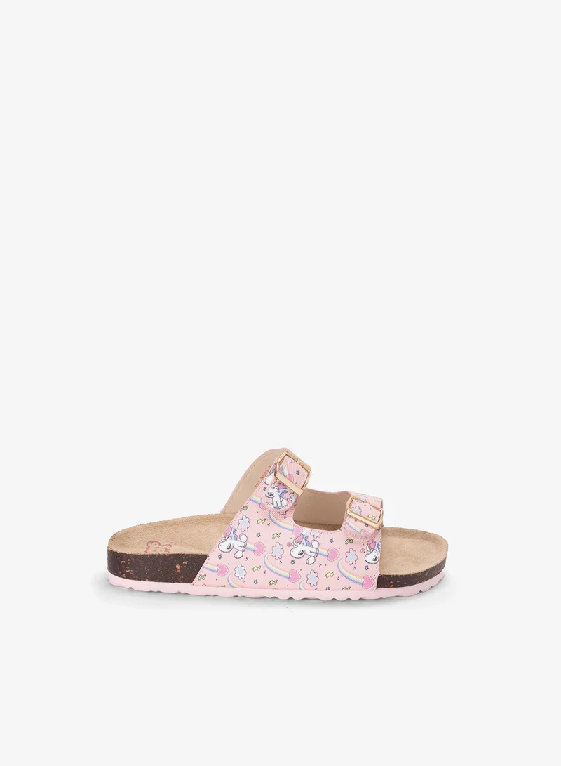 Bata Unicorn Print Slide Sandals