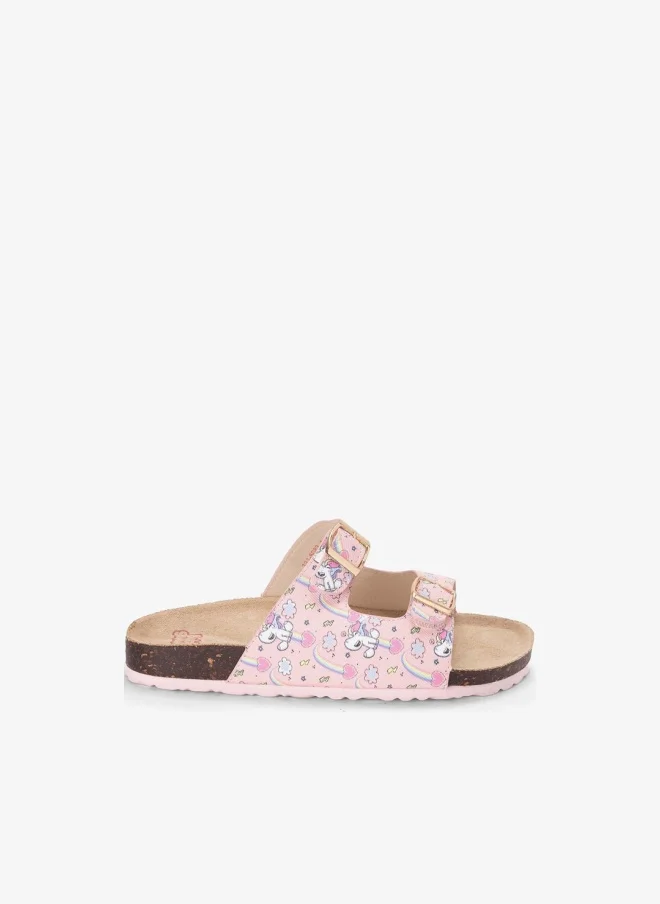 Bata Unicorn Print Slide Sandals