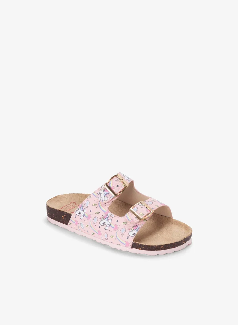 Bata Unicorn Print Slide Sandals