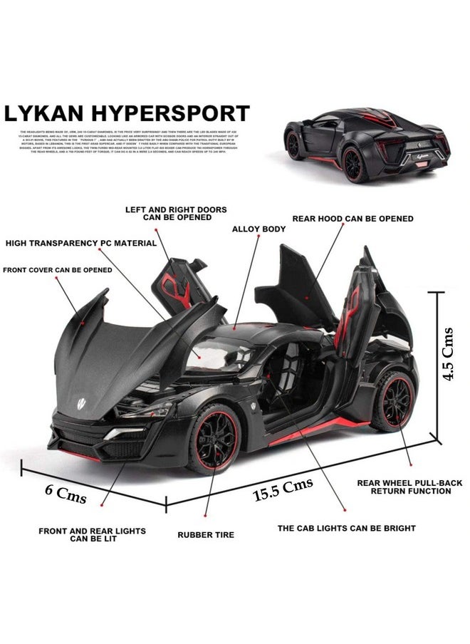 Sky Tech Sky Tech® Lykan Hyper Sport Diecast Metal 1:32 Exclusive Alloy Metal Pull Back Die-cast Car Pullback Toy car with Openable Doors & Light, Music Boys Gifts Toys for Kids【Colors as Per Stock】  - Image 3