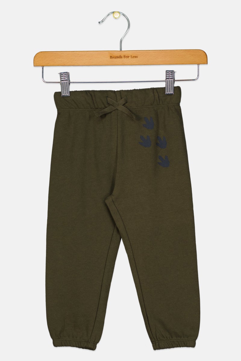 GAP سروال رياضي بسحب للأولاد الصغار بطباعة جرافيك، أخضر عسكري - Image 1