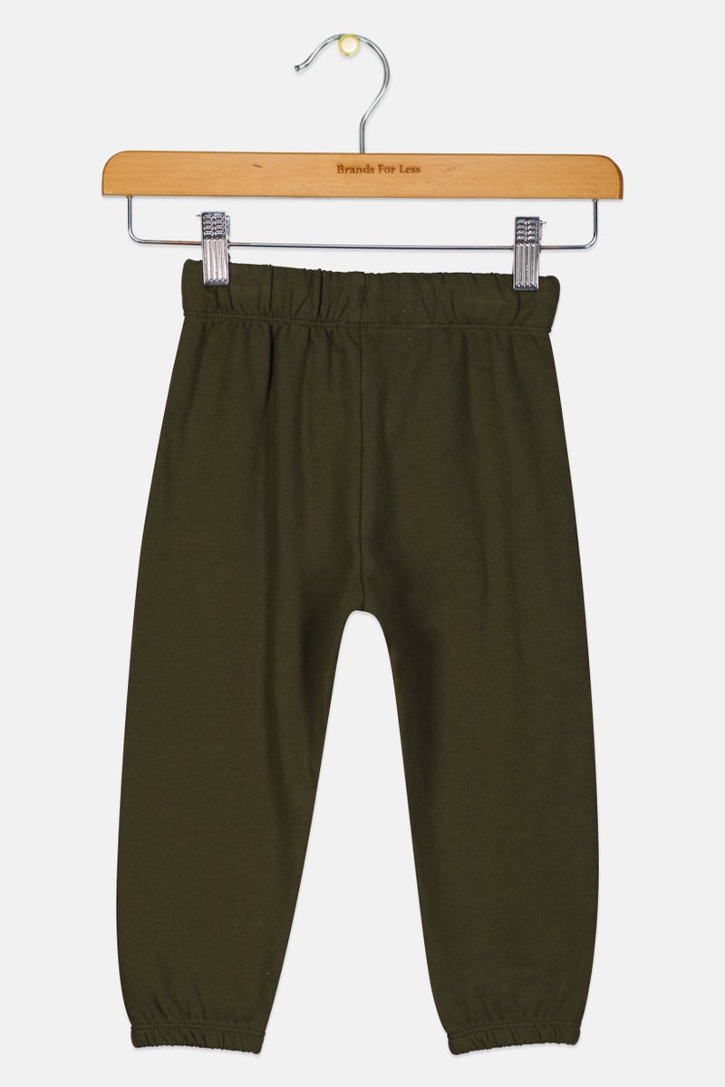 GAP سروال رياضي بسحب للأولاد الصغار بطباعة جرافيك، أخضر عسكري - Image 2