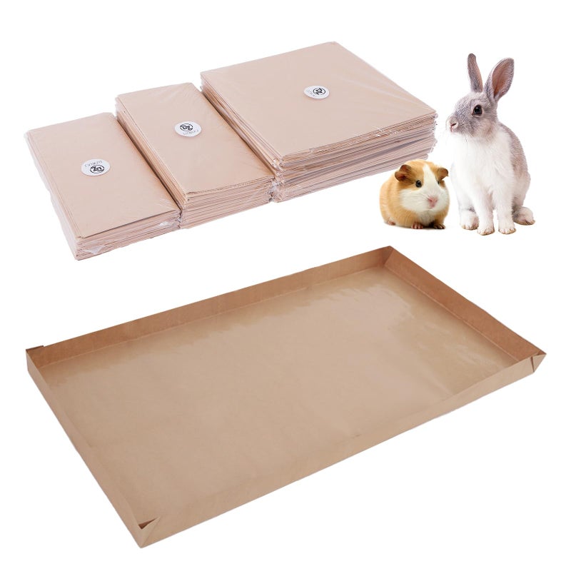 LWYMX Disposable Guinea Pig Cage Liners, 48" x24 Large Liner Bag for Guinea Pig Cage Bottom, Water-Resistant Kraft Paper (4Pack) - Image 1