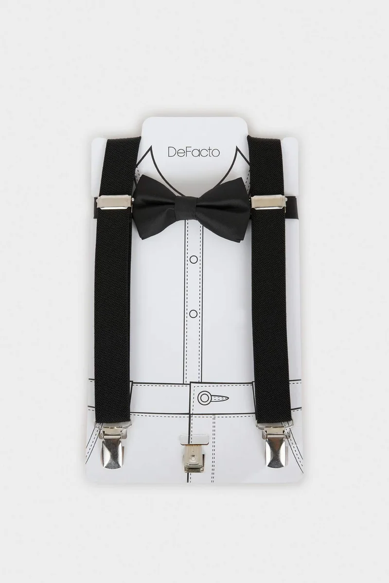 ديفاكتو Boy Cotton Bow Tie Suspenders 2 Piece Set