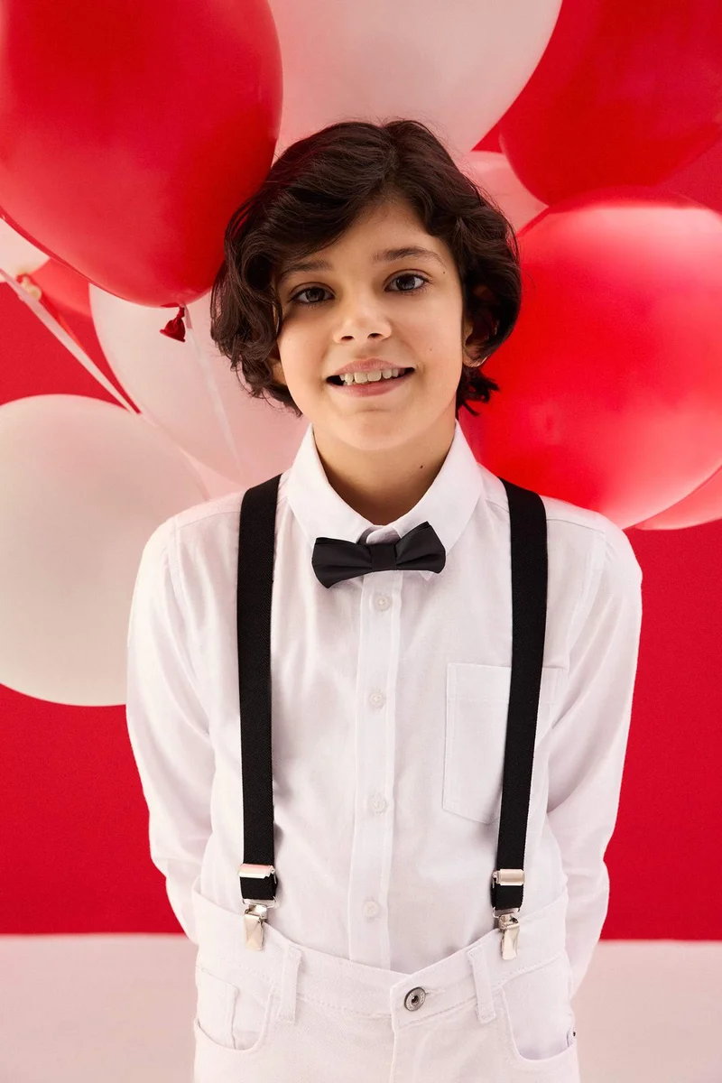 ديفاكتو Boy Cotton Bow Tie Suspenders 2 Piece Set