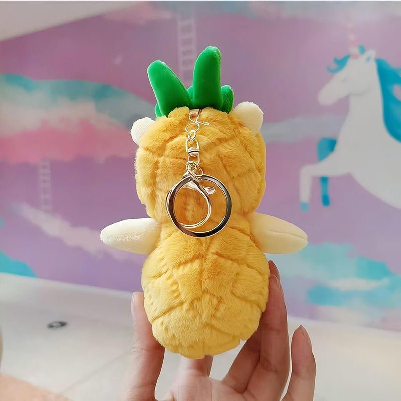 Bandfol Cartoon Bag Charms Cute Plush Keychain for Women Girls, 5 Soft Backpack Key Chain Cute Animals Bag Keychain (Yellow Bear) - Image 4