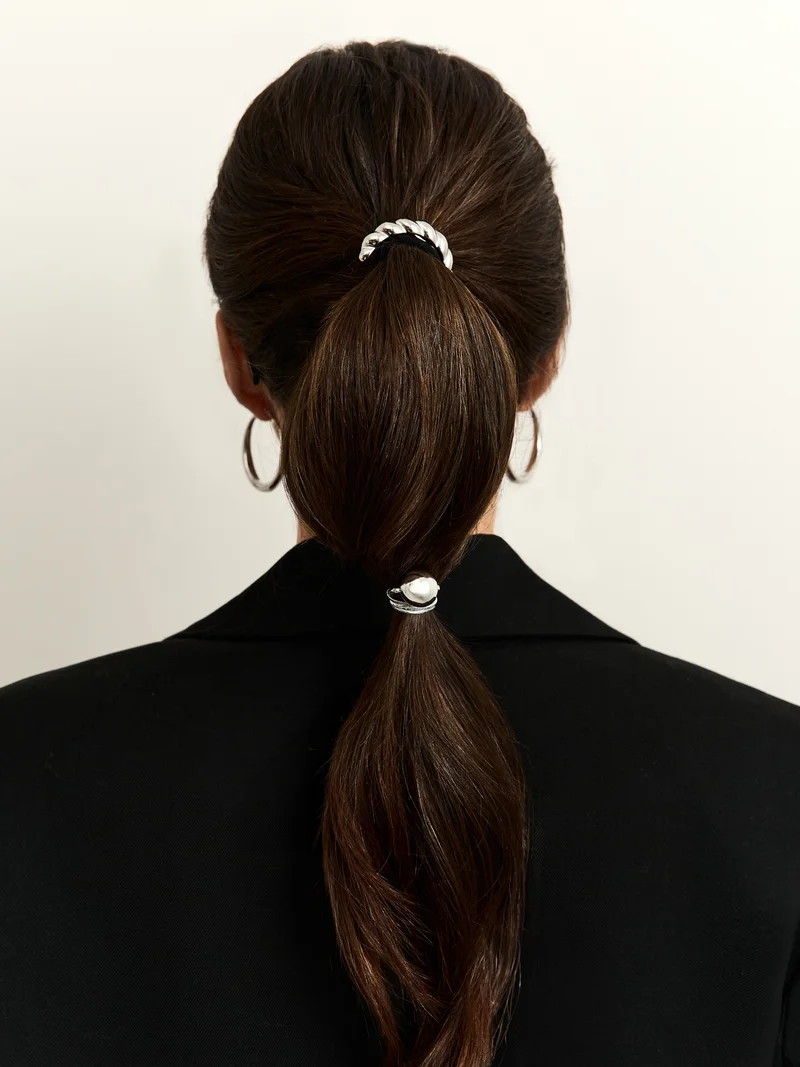 Lichi  Scrunchie with twisted metal decoration  | Best Price UAE