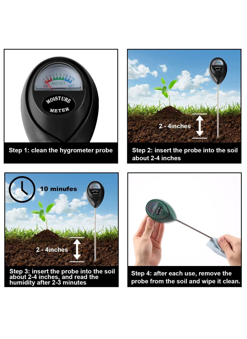 2 Packs Soil Moisture Meter, Plant Water Meter Moisture Meter for House Plants, Soil Hygrometer Sensor for Garden, Lawn, Farm, Indoor Outdoor Use, No Battery Required, Black and Green - Image 5