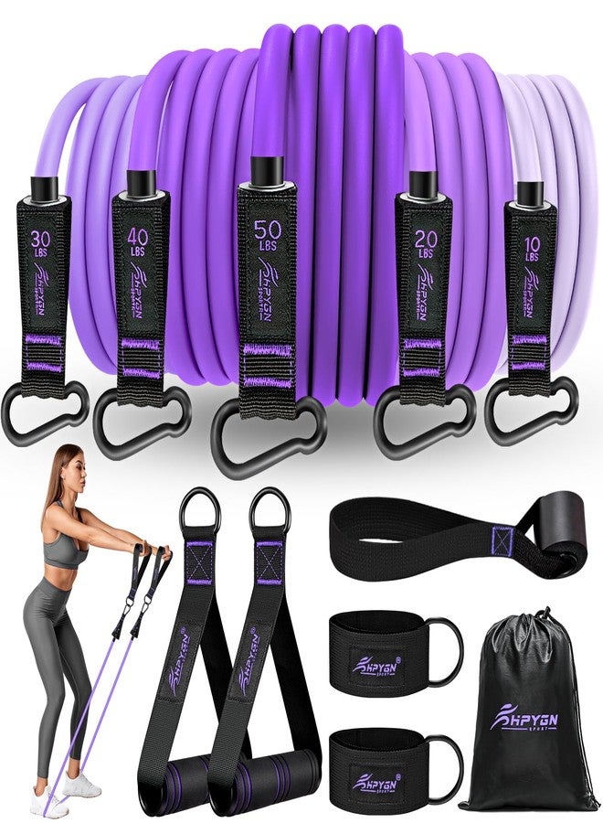 HPYGN Exercise Bands with Handles, 150lbs Weight Workout Bands for Men, Fitness Bands with Door Anchor, Legs Ankle Straps for Musle Training, Physical Therapy, Shape Body, Home Workout - Image 1