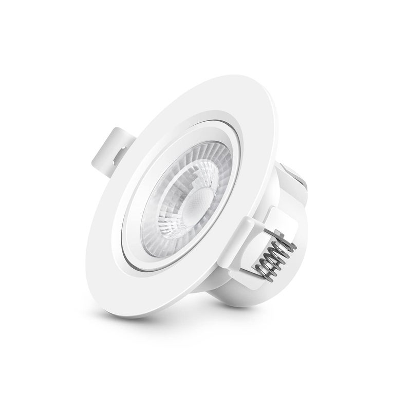 WIPRO سبوتلايت وipro غارنيت 12 واط دائري LED ويف سبوتلايت للسقف ضوء أبيض محايد 4000 كيلفن تصميم قابل للتعديل سبوتلايت مائل مدمج للسقف المعلق فتحة 125 مم عبوة من 6 - Image 3