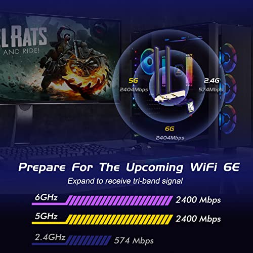 EDUP AX210NGW WiFi Card Wi-Fi 6E Network Card 6G/ 5G/ 2.4GHz, M.2/NGFF 2230 Bluetooth 5.3 Tri-Band AX5400M, Supports Windows 11/10 (64-Bit), Includes Ipex Cable, 5dBi Antennas and Low-Profile Brackets - Image 2