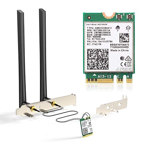 EDUP AX210NGW WiFi Card Wi-Fi 6E Network Card 6G/ 5G/ 2.4GHz, M.2/NGFF 2230 Bluetooth 5.3 Tri-Band AX5400M, Supports Windows 11/10 (64-Bit), Includes Ipex Cable, 5dBi Antennas and Low-Profile Brackets - Image 1