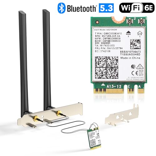 EDUP AX210NGW WiFi Card Wi-Fi 6E Network Card 6G/ 5G/ 2.4GHz, M.2/NGFF 2230 Bluetooth 5.3 Tri-Band AX5400M, Supports Windows 11/10 (64-Bit), Includes Ipex Cable, 5dBi Antennas and Low-Profile Brackets - Image 5
