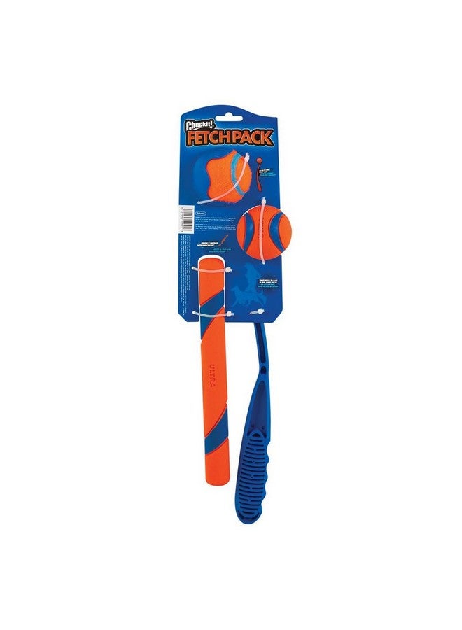 Chuckit! Fetch Pack - Dog Toys Indestructible Launcher, 18M, Tennis Ball & Ultra Rubber Ball Fetch Stick, Orange and Blue - Image 3