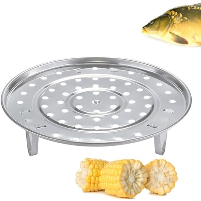 سلة بخار واحدة 85 بوصة 22 سم من الفولاذ المقاوم للصدأ لطهي الطعام بالبخار مع حامل قابل للإزالة للطهي بالبخار، سلة بخار فورية للخضراوات والزلابية والمأكولات البحرية - Image 1