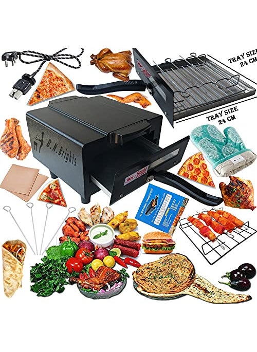 B.N. brights BNBrights Heavy Weight Mini Electric Tandoor For Home Fitted With Stainless Steel Element and Cement Sheet for Plywood Protection with all Freebies AccessoriesPizza Cutter Recipe Book Grill Handle Glove 4 Skewers 4 Legs Magic PaperNon Stick Sheet Electric Tandoor and Grill BarbecueElectric tandoor GrillElectric tandoor for naan and rotiElectric tandoor for home kitchenfor Business and Restaurant purpose B3  - Image 1