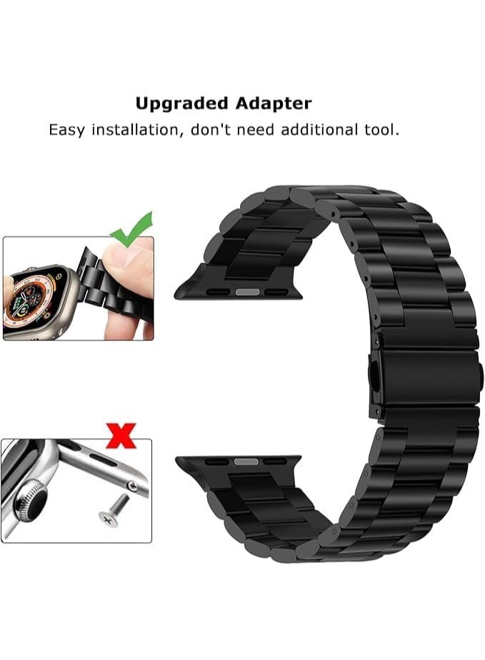 Band Metal Replacement Strap Compatible with ultra iWatch 42mm 44mm 45mm, Stainless Steel Metal Replacement Strap for ultra iWatch Series SE 1 to Series 10 - Image 4