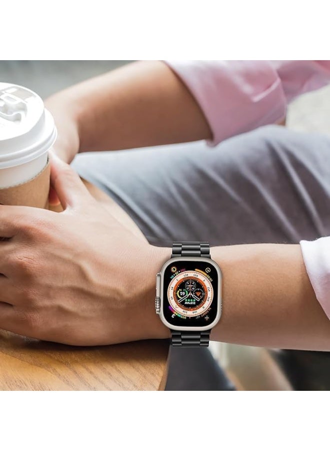 Band Metal Replacement Strap Compatible with ultra iWatch 42mm 44mm 45mm, Stainless Steel Metal Replacement Strap for ultra iWatch Series SE 1 to Series 10 - Image 5