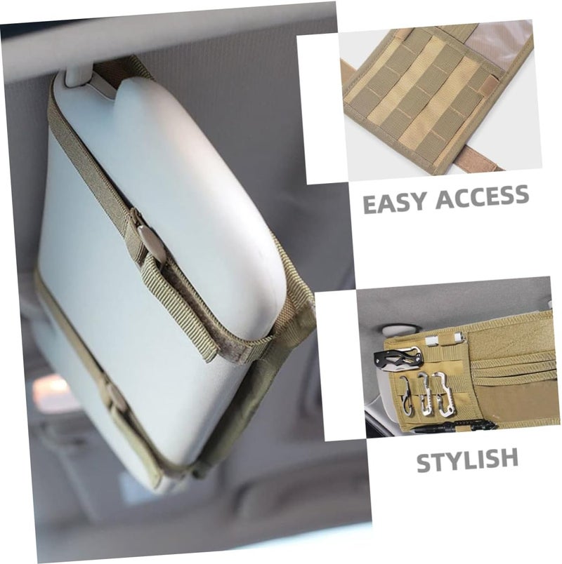 2pcs Sun Visor Cd Holder Storage Organizer Multiple Pockets Water Resistant Cotton - Image 3