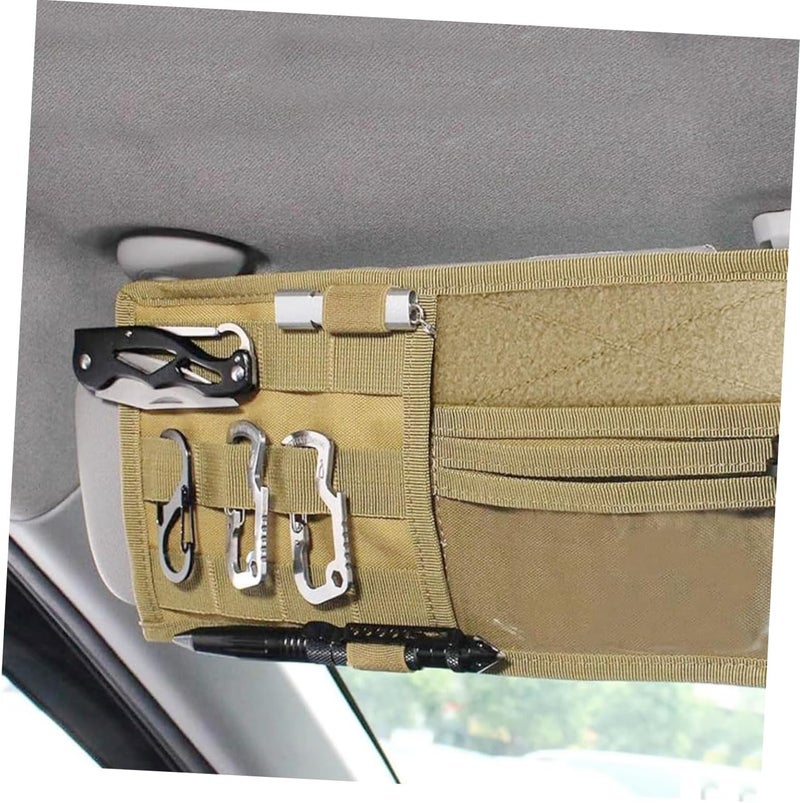 2pcs Sun Visor Cd Holder Storage Organizer Multiple Pockets Water Resistant Cotton - Image 5