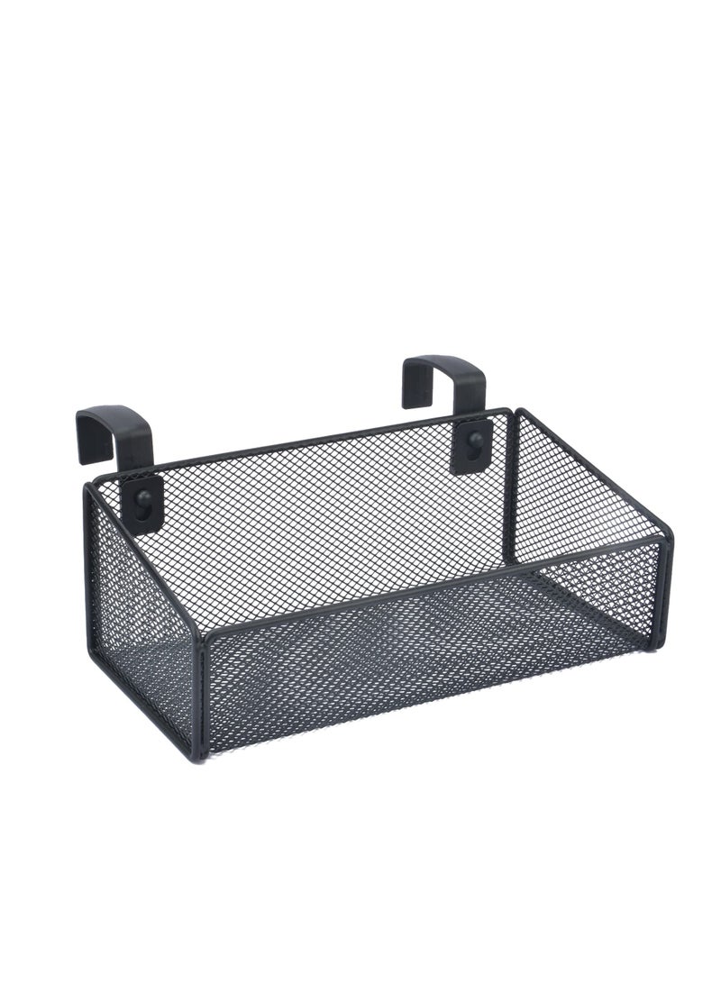 Excefore Bedside Caddy Hanging Storage Basket ,Beside Shelf Metal Organizer for Collage Dorm Bunk Bed,Hospital Bed,Baby Bed Bedroom ,for Magazine,Remote Control,Phone,Drinks (Black)  - Image 1
